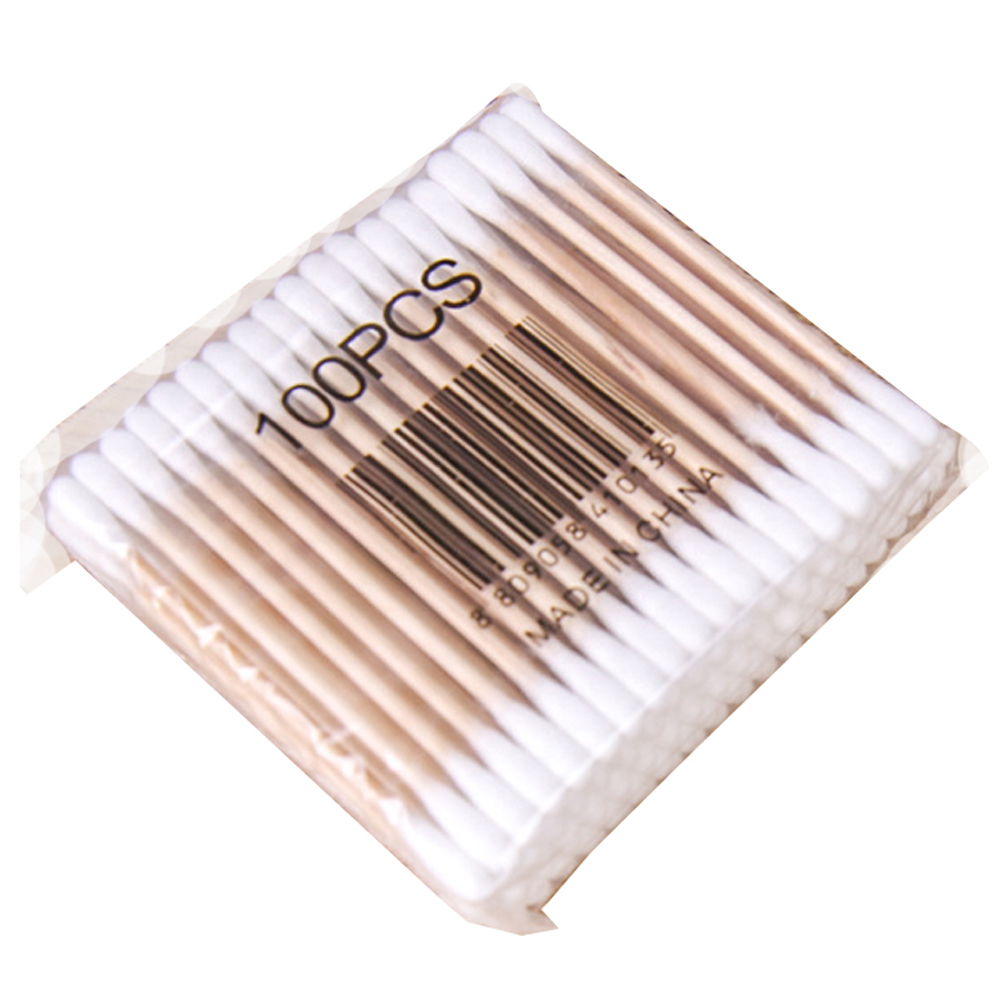 500 pezzi di Cotton fioc Double Round Tips Cotton fioc tamponi multiuso per il trucco strumenti per la pulizia dell'orecchio bianco