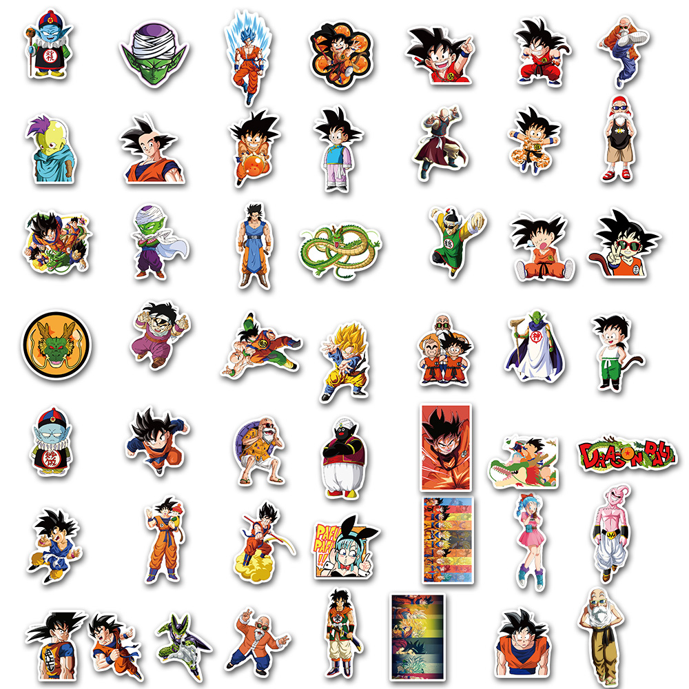 100 pçs dragon ball animes dos desenhos animados graffiti adesivos telefone guitarra portátil notebook mala copo adesivo à prova dwaterproof água decalques brinquedos