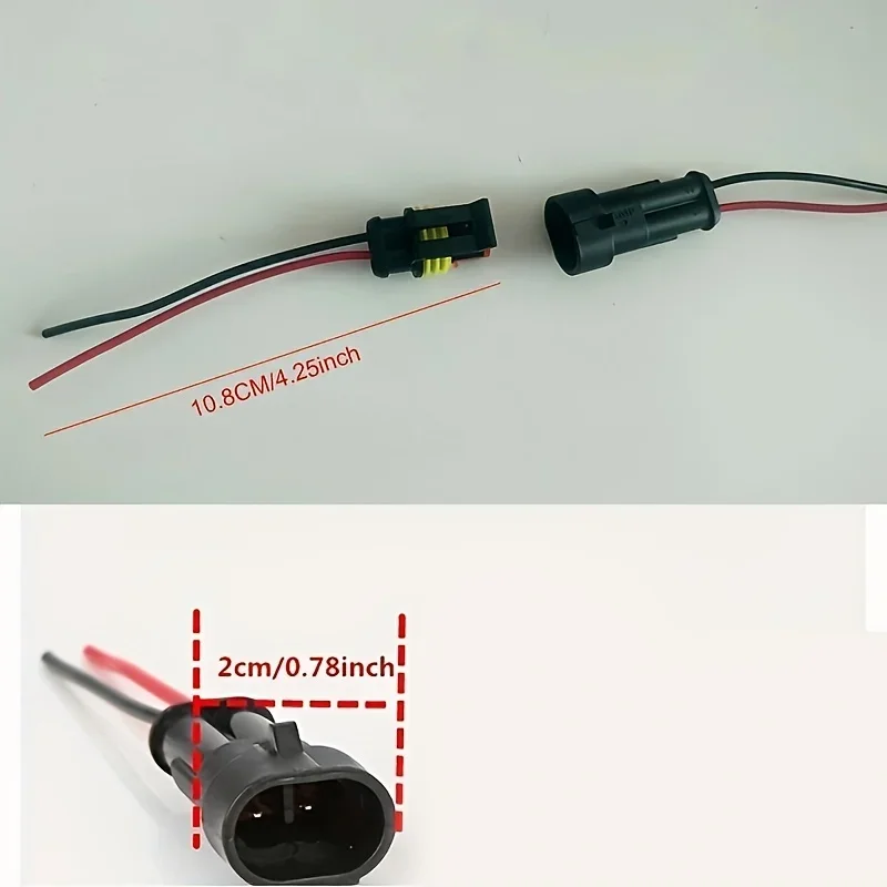 10 pçs 5 conjuntos de conectores elétricos automotivos à prova dwaterproof água masculino feminino plug 2 pinos maneira com fio para carro motocicleta scooter marinho