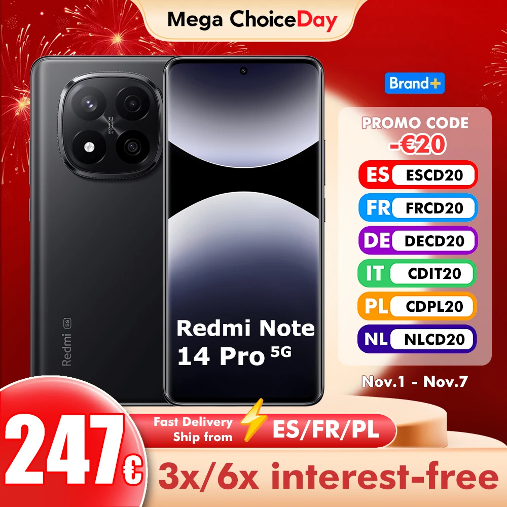 Xiaomi Redmi Note 14 Pro Plus 5G NFC, Snapdragon® 7s Gen 3,6.67" 1.5K AMOLED Display, 200MP Kamera, 5110mAh Akku,Ladegerät nicht im Lieferumfang enthalten