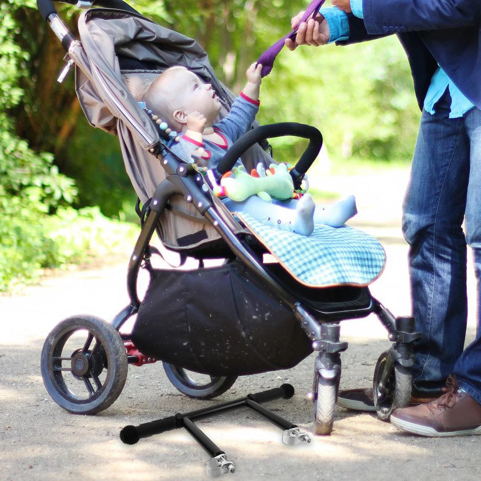 22 Mm Buckle Stroller Handle Extension Bar Adjustable Baby Stroller Handle Extender For Pushchairs And  Anti Slip Design Grip