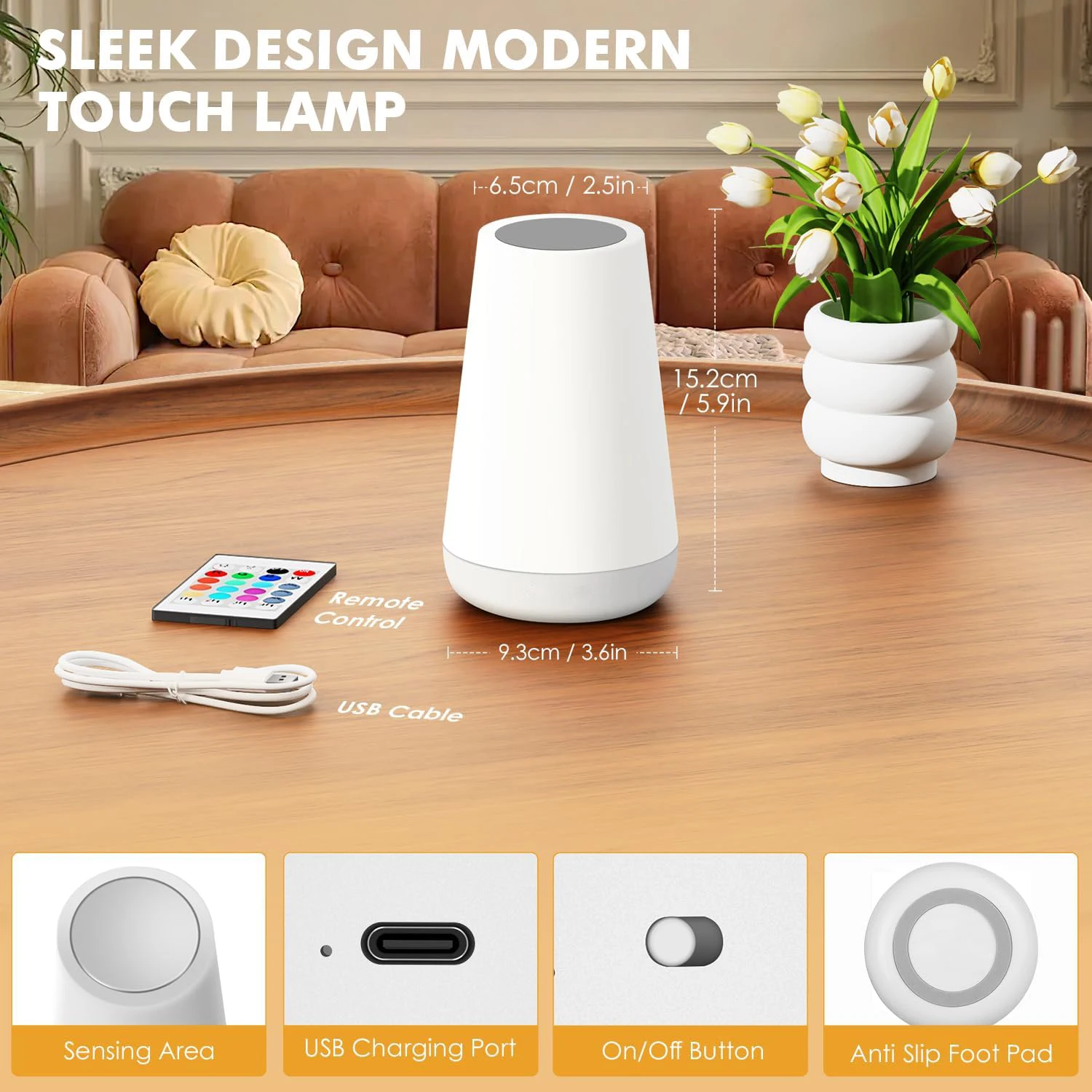 13 colori che cambiano luce notturna telecomando RGB lampada dimmerabile touch lampade da comodino da tavolo portatili lampada da notte ricaricabile USB