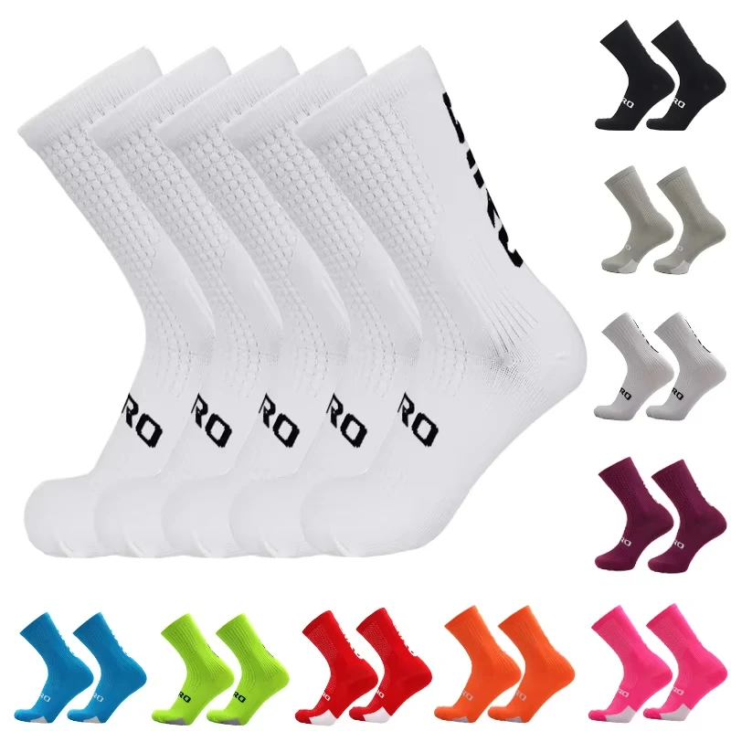 5 Pairs Men Cycling Socks Biking Sport Sock Sweat Absorbent Breathable Compression Soccer Socks Road Bike Sock Cycling Socks Man