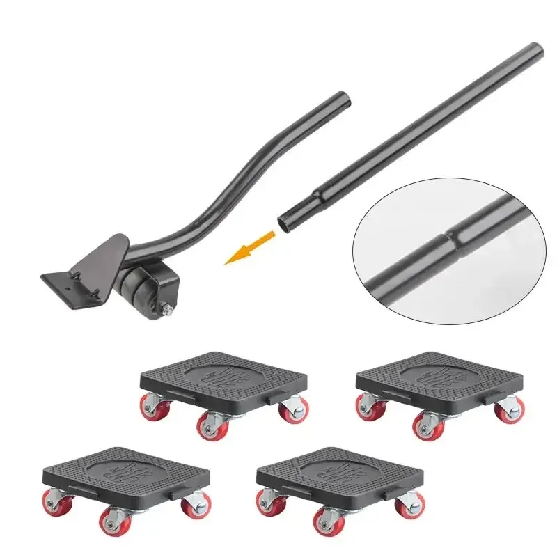 Furniture Moving Transport Roller Set Removal Lifting Moving Tool Set Wheel Bar Mover moving Heavy Stuffs Device Hand Tool