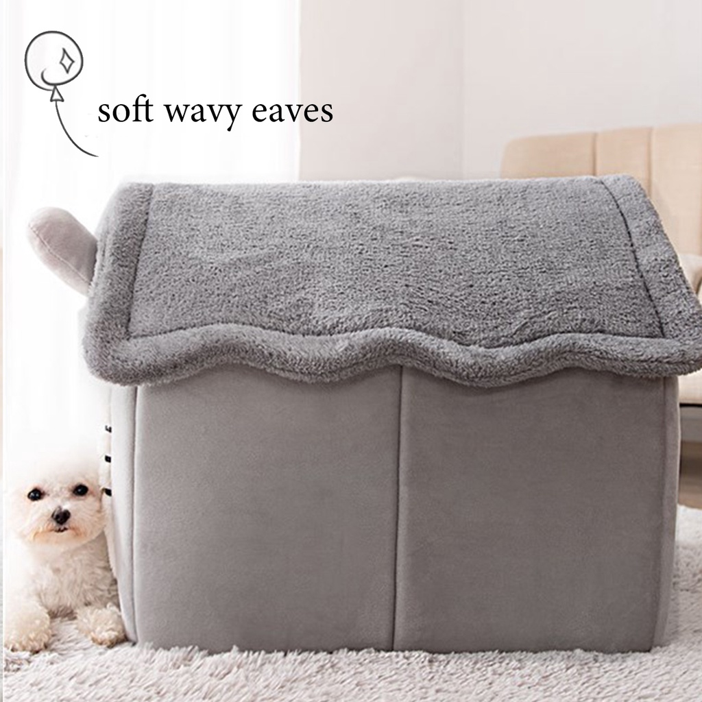 Lit de couchage pliable pour chat/chien, chenil amovible et lavable pour maison de chat, nid d'intérieur pour chat