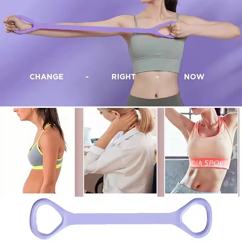 Stretchband Yoga 8-cijferige spanner Yoga Tool Open rug Oefenschouder Yoga Stretchriem Elastische stretchband Workout