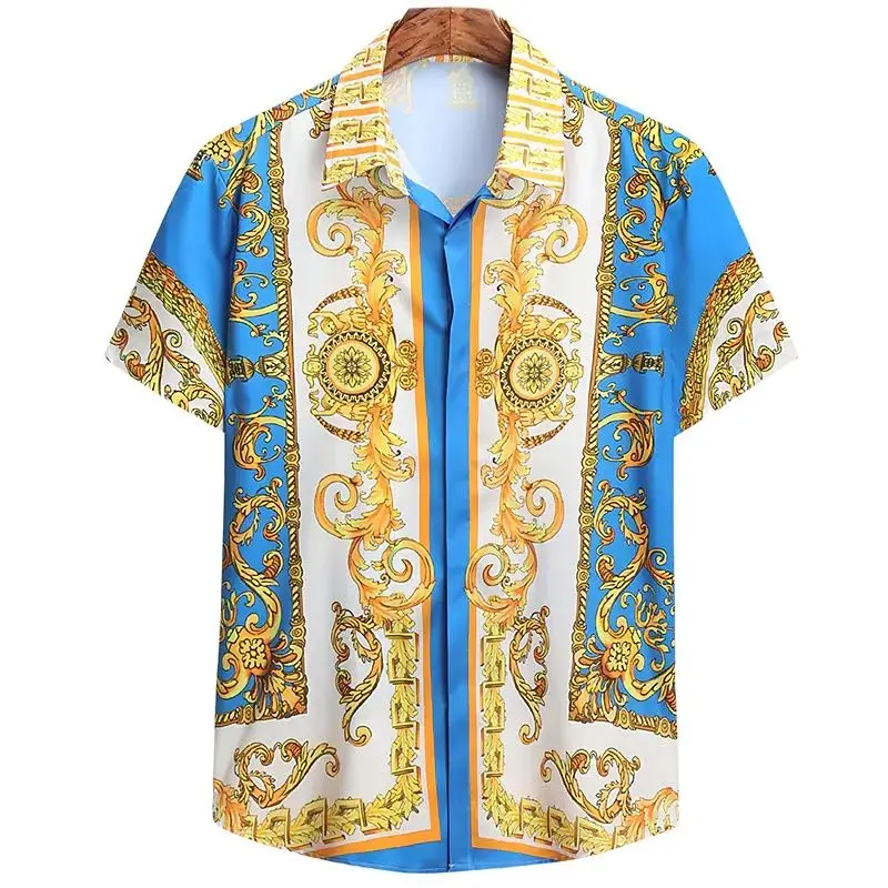 Unisex 2022 Thoáng Khí Hawaii Áo Sơ Mi Baroque Pháp Áo Sơ Mi Nam 3D Printi Cao Thời Trang Đường Phố Rời Nam Dạo Phố Áo Sơ Mi
