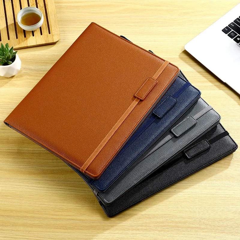Multifunction A4 Leather Portfolio File Folder  Man Phone Document Holder Organizer Executive Briefcase Suitcase Business Office