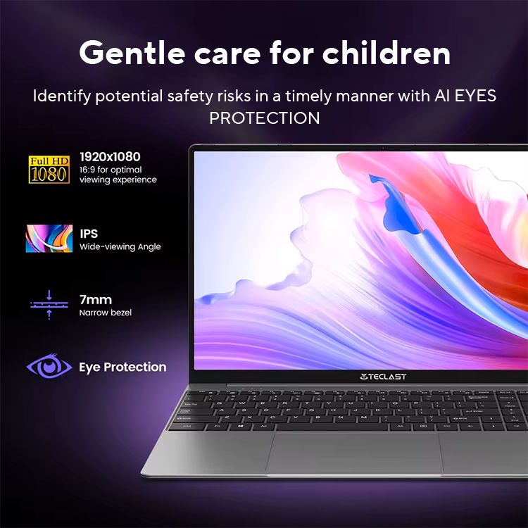 TECLAST F16Pro Laptop 15.6 pollici, 16GB RAM 512GB SSD computer, per CPU Intel N95, schermo IPS FHD 1080P, WiFi 6, BT 5.0, USB3.2, tastiera retroilluminata, 38000mWh