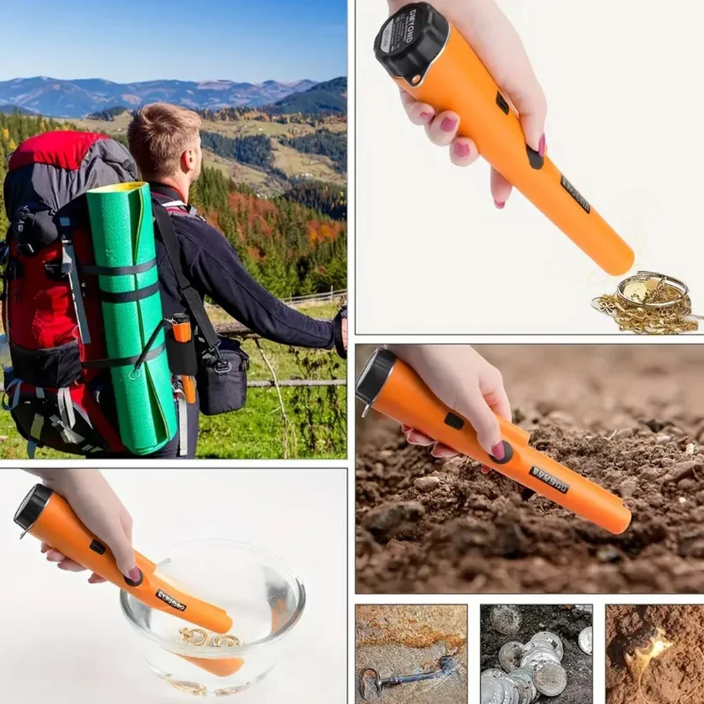 Detector de metales profesional con puntero, Detector de metales portátil resistente al agua para monedas de Metal, oro 360 ° punta puntual escaneo lateral