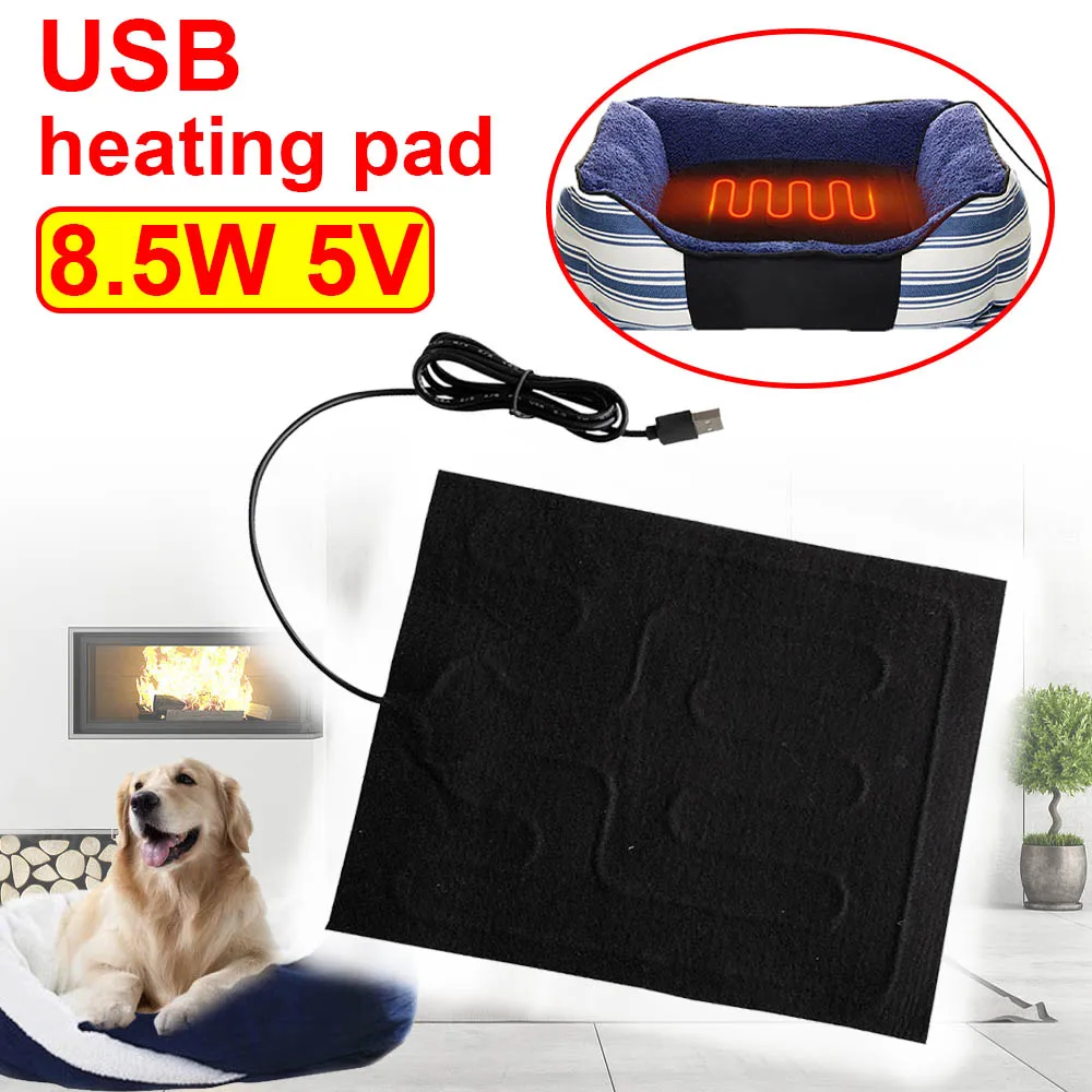 Almohadilla calefactora USB, hoja calefactora plegable, cojín calefactor para asiento de coche, calentador impermeable para mascotas, reptiles, animales, estera calefactora cálida para invierno