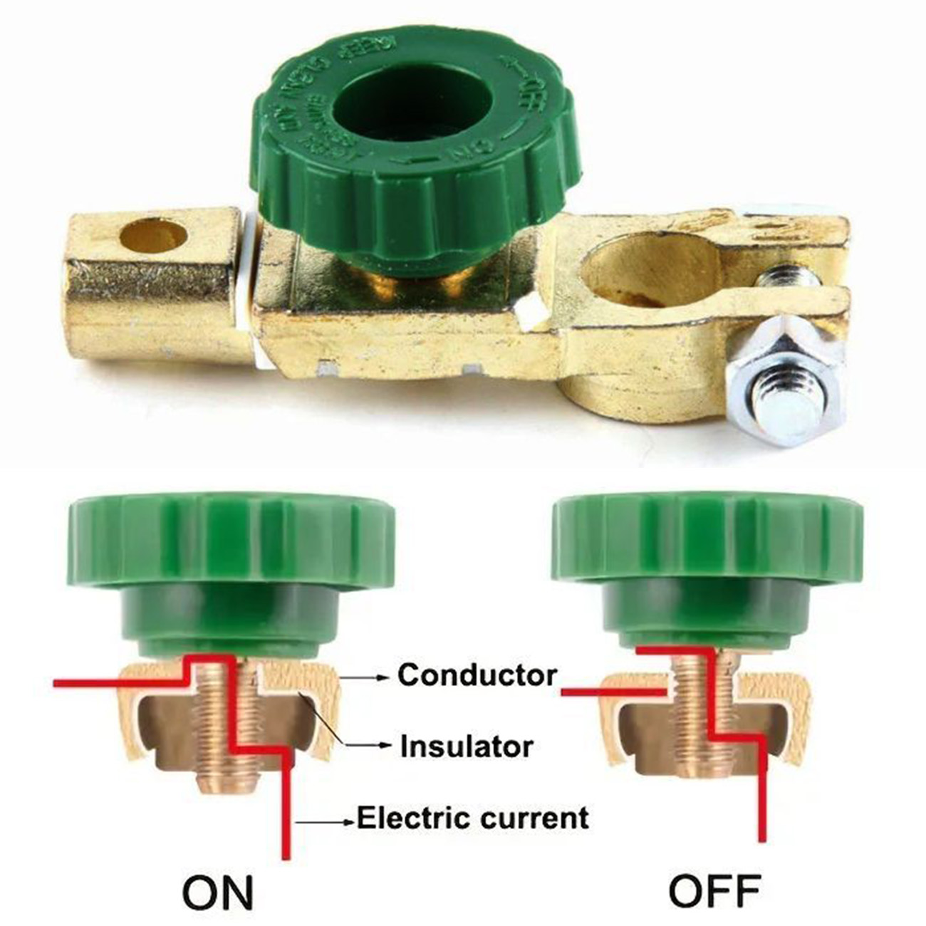Universele Auto Top Post Batterij Schakelaar Quick Disconnect Cut-off Disconnect Isolator Schakelaar 6 V/12 V/24 V voor Auto Vrachtwagen Marine RV