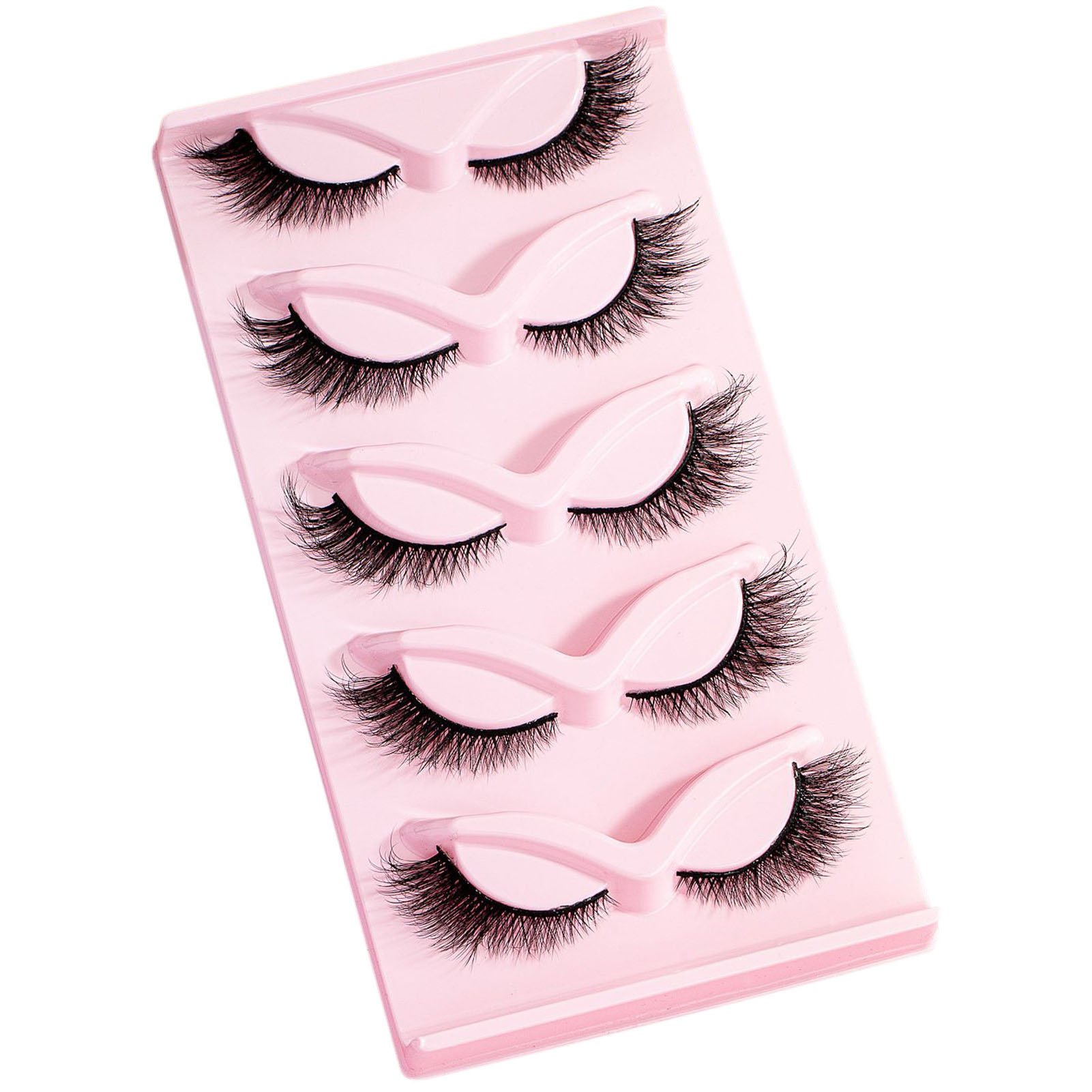 5 Pairs Realistic False Eyelashes Well Bedded Lengthening Wisps Lashes for Women and Young Girls