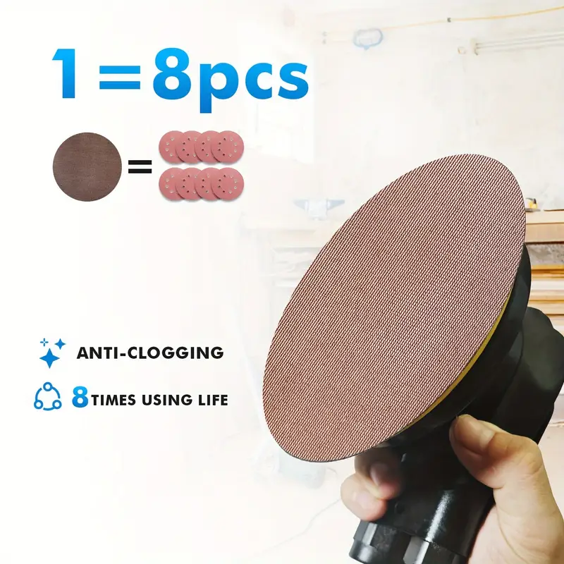 15Pcs 6-inch 150mm Round Grid Abrasive Dust-Free Anti-Jam Sand Disc - 60-600 Grit for Efficient Dust Removal - Ideal for Detaili