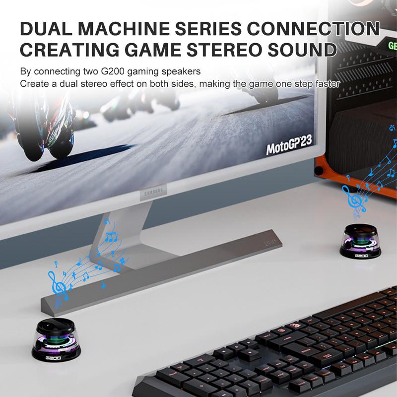 Magnetic Mini Smart light Audio Bluetooth Speaker, G200 5W  Speakers Wireless with Bluetooth 5.3, RGB Light, Game Mode, 7H Playt