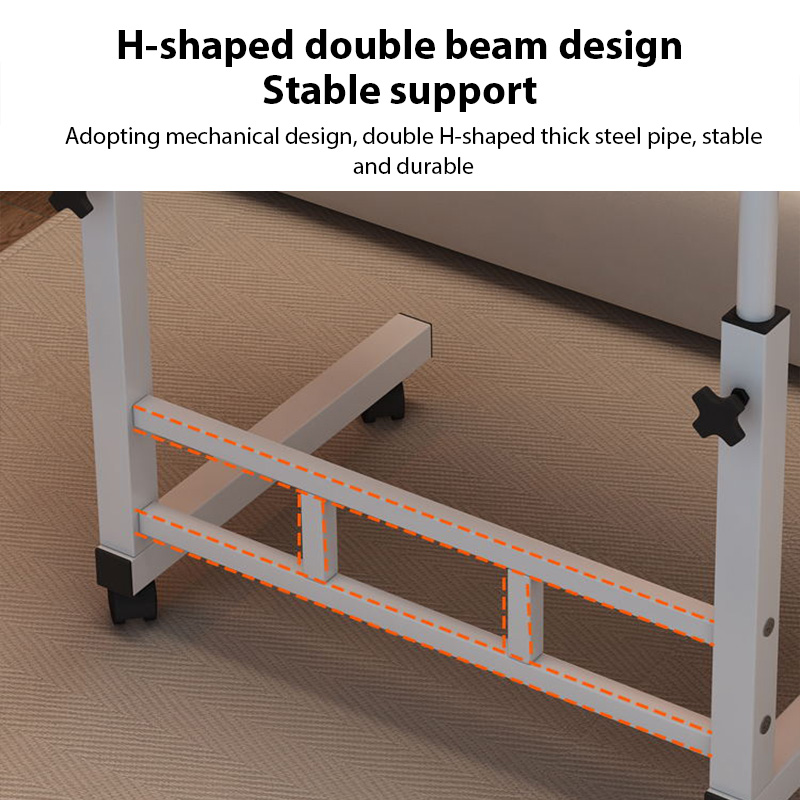Draagbare verstelbare lift computertafel Verplaatsbare nachtkastje Studietafel met wiel Slaapkamer Eenvoudig bureau Bank Lui eetbureau