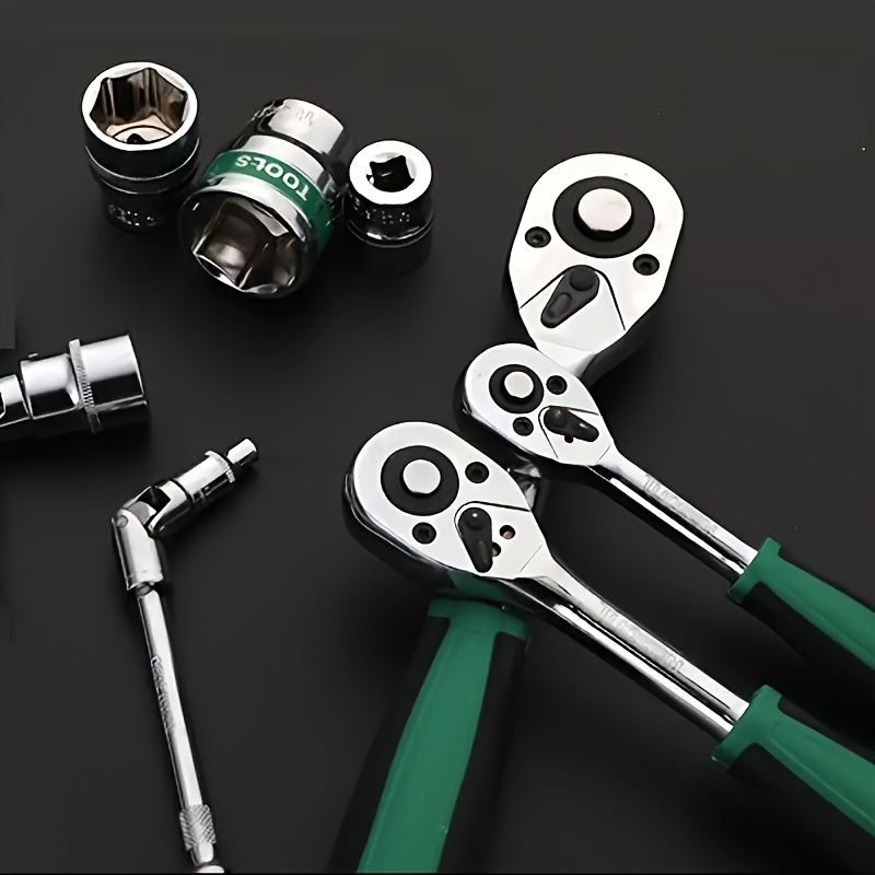 Set di bussole 72Drive 1/4"-3/8"-1/2", bussole per chiave a cricchetto Prese compatte per riparazione auto Strumento meccanico per riparazione auto
