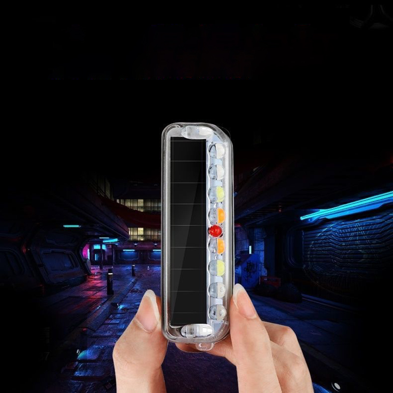 Solar LED Car Burglar Alarm Emergency Safety Warning Light Vibration Light Sensor Motorcycle Anti-collision Flashing Light