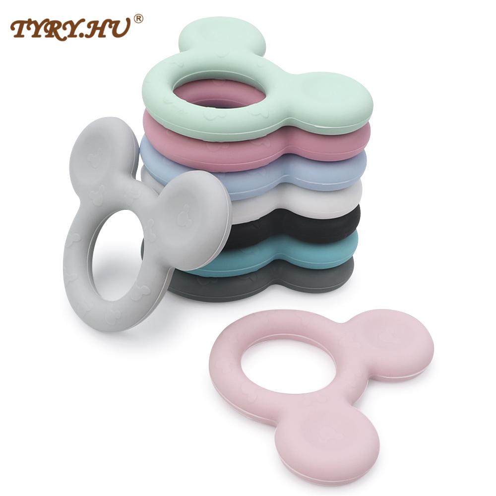 TYRY. HU 1PC การ์ตูน Mickey เด็กซิลิโคน Teether การงอกของฟันสัตว์หนู DIY Baby Teething สร้อยคอของเล่นซิลิโคนเกรดอาหารของเล่น