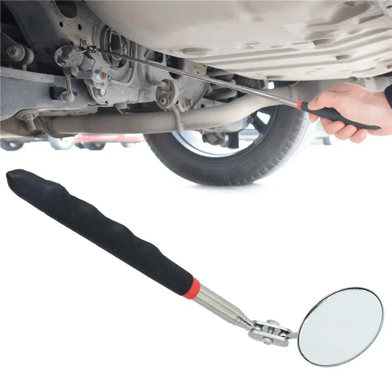 360 °   กระจกตรวจสอบไฟ LED กระจกเหลื่อมขยายเครื่องมือช่างกระจกตรวจสอบ Telescopic Handle ซ่อมเครื่องมือ