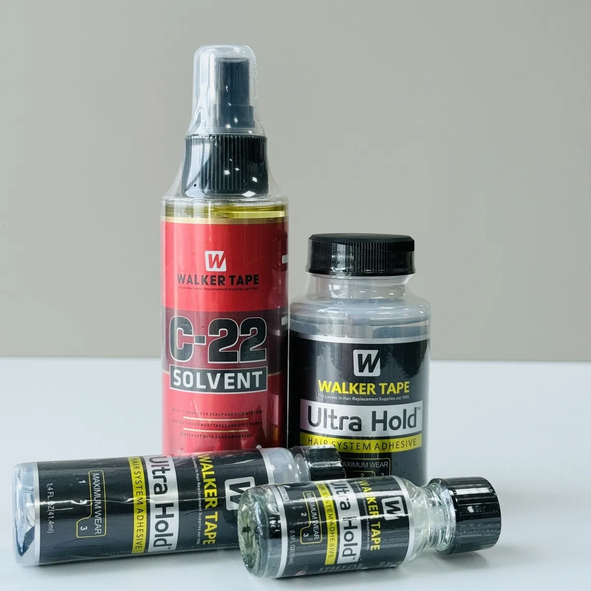Walker Tape C22-Cinta solvente para caminar, pegamento para el cabello Ultra resistente, pegamento para peluca, pegamento de encaje, Kit de instalación de peluca, resistente al agua, Spray de fusión 2b