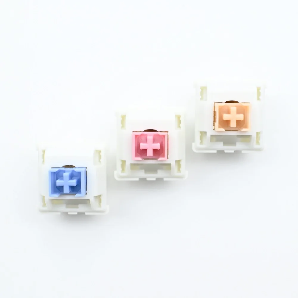 Interruptores Outemu, interruptor de teclado mecánico lubricado, 5 pines, silencioso, táctil, lineal, crema, azul, rosa, amarillo, personalizado, para juegos, RGB, MX