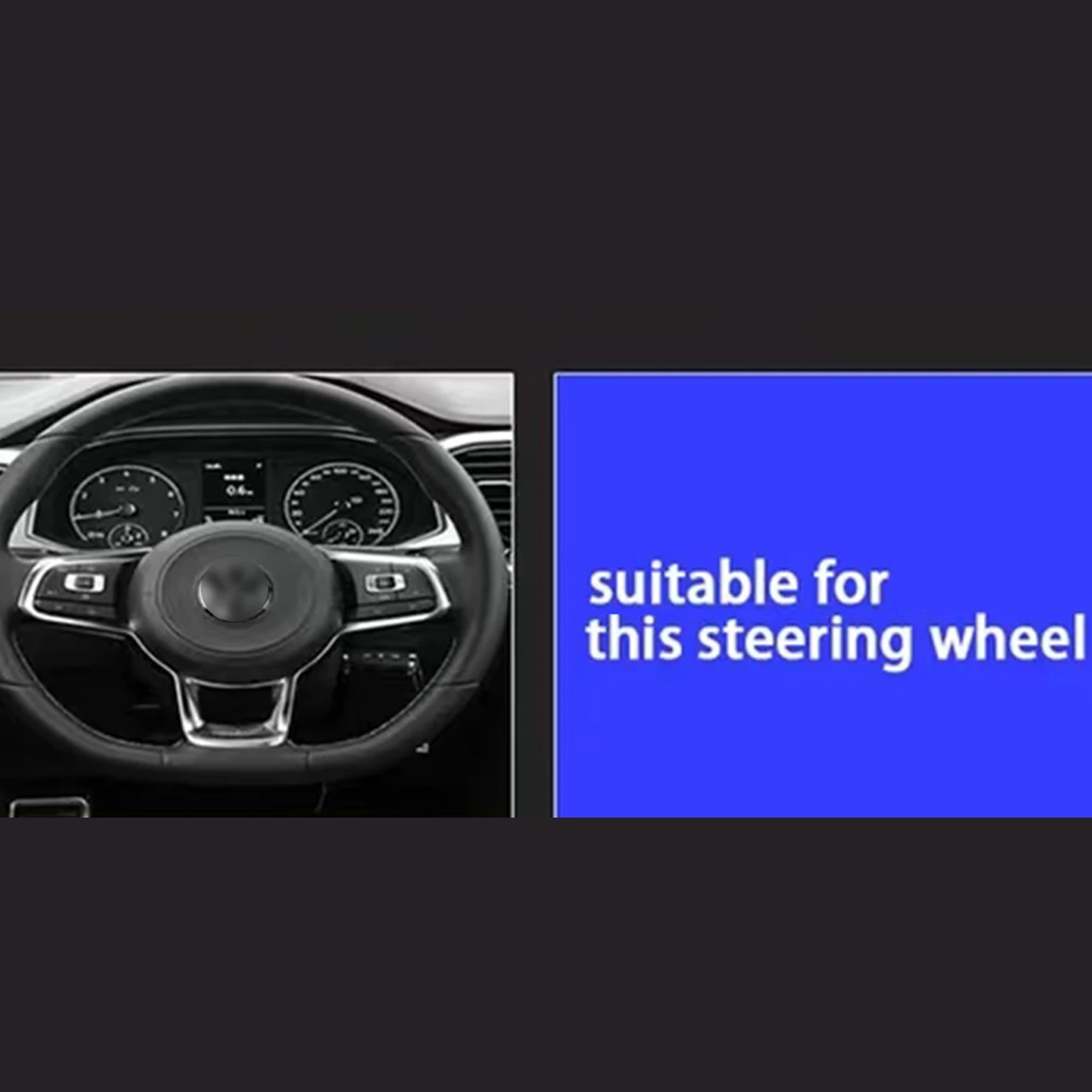 Capa emblema do volante preto brilhante Volkswagen para logotipo Golf 7 Rline preto para volante