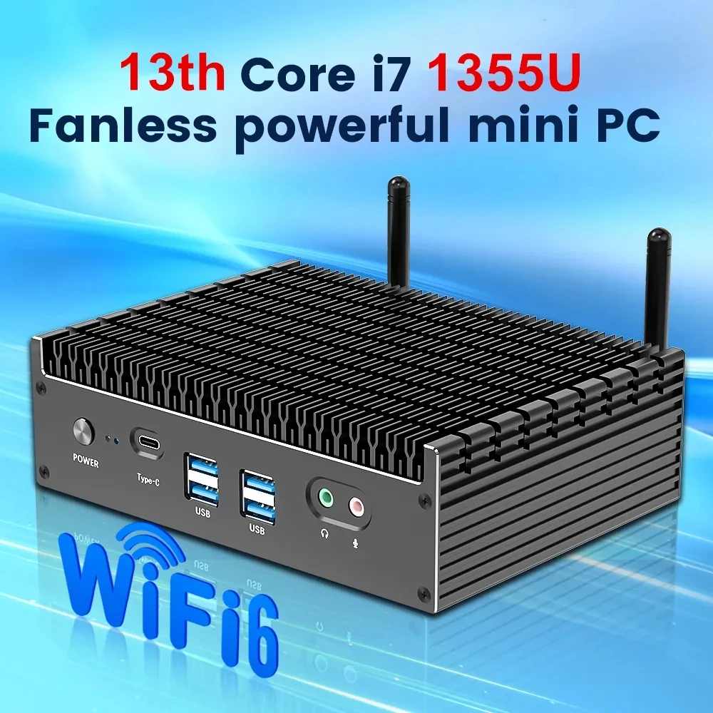 Lüfter loser Intel Mini PC 13. Generation i7 1355u i5 1335u 2*2,5g LAN PCIE 3. 0 DDR4 Tunder bolt 4 Egpu Desktop PC Gamer Mini Computer Wifi6