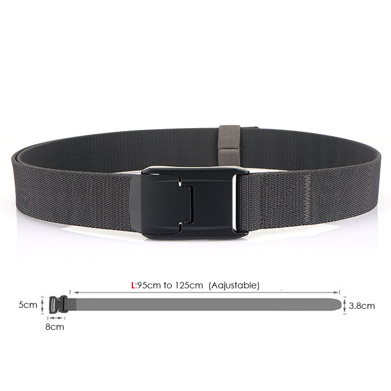 New Stretch Belt For Men and Women Hard Quick Release Buckle Strong Real Nylon Unisex Elastic Belt Overalls Work Belt