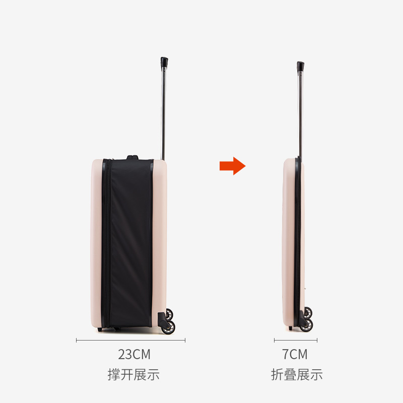 2023 New Folding Suitcase Women's One-way Wheel Trolley Case 20 Inch Boarding Case Men's 24 Inch Portable Travel Case