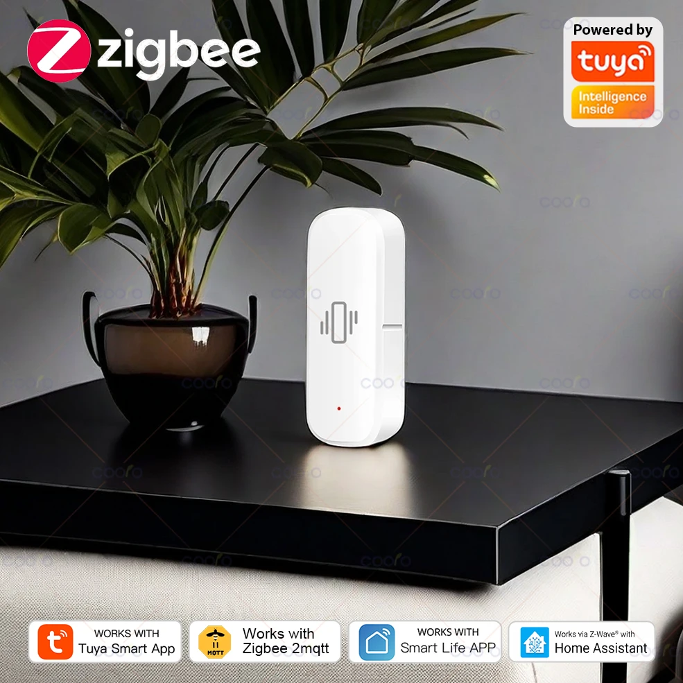 Smart ZigBee Trillingssensor App Monitor Home Security Bescherming Motion Shock Alarm Ondersteuning Tuya Smart Life Zigbee2MQTT