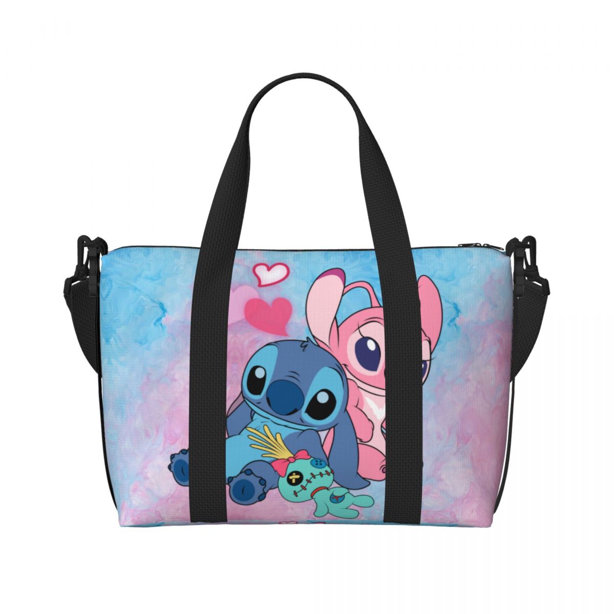 Benutzer definierte Stich Engel Strand Einkaufstasche Frauen Anime großes Fach Strand Fitness studio Reisetaschen