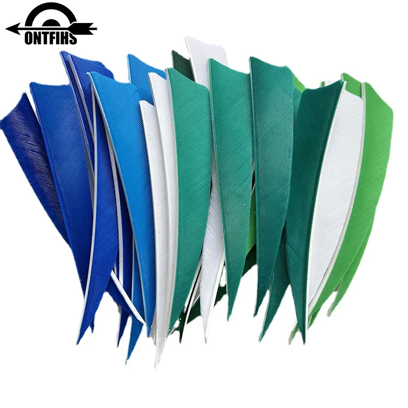ONTFIHS 50 Uds tiro con arco Fletching RW 4 "plumas de flecha de escudo con plumas naturales de pavo
