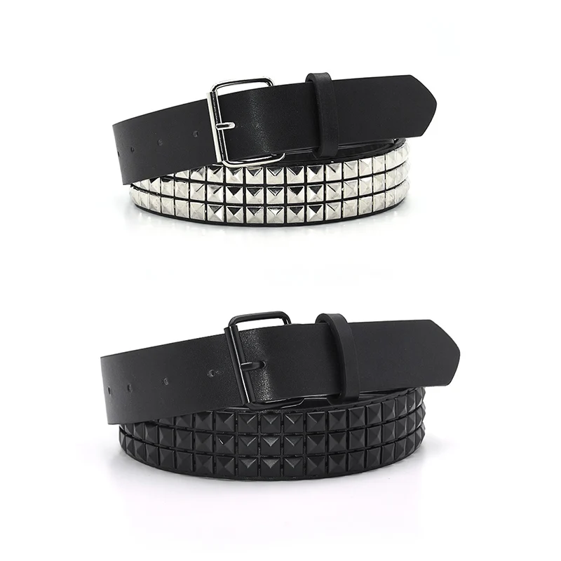 Mode klinknagel riem heren dames riem met studs punk rock met pingesp drop shipping zwart