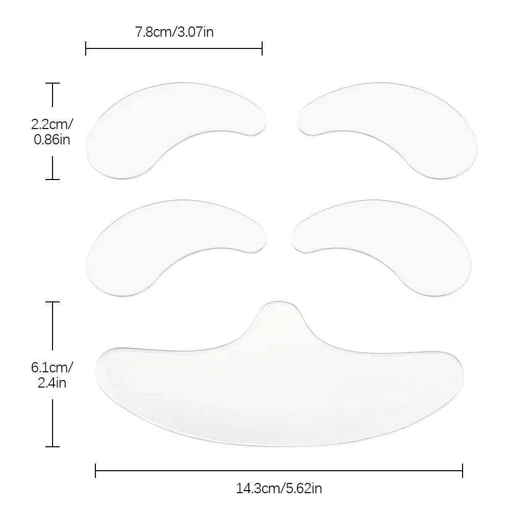 5 pz Viso Fronte Collo Occhi Anti Rughe Invecchiamento Cura Adesivo Pad Patch Riutilizzabile Anti Rughe Toppe E Stemmi In Silicone Strumento di Sollevamento Della Pelle