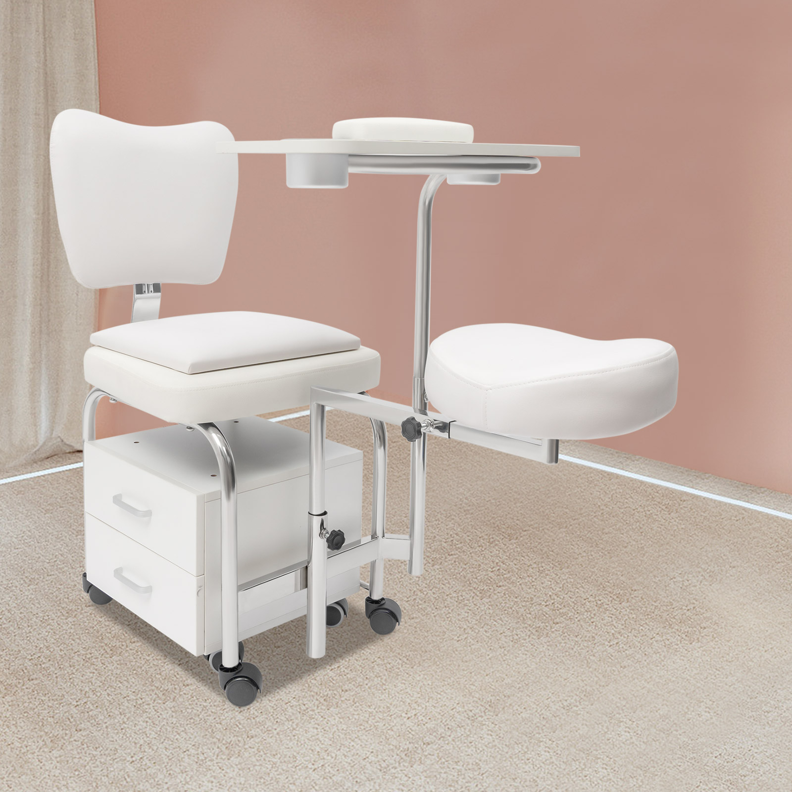 Maniküre Pediküre Stuhl Nagel Tisch Beauty Spa Massage Hocker Professionelle Salon Trolley Einstellbare Nagel Schreibtisch Workstation