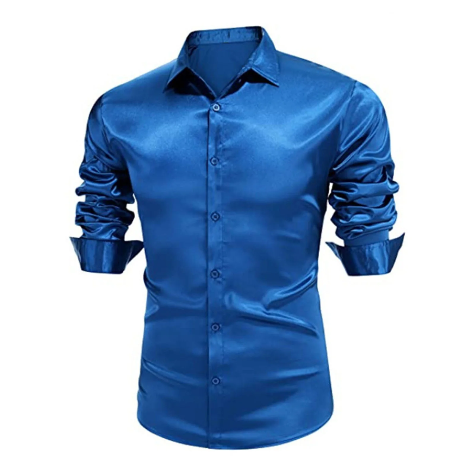 Autumn And Winter Formal Men's Long Sleeve Shirt Luxurious Wrinkle-resistant Non-iron Solid Color Business Casual Ice Silk