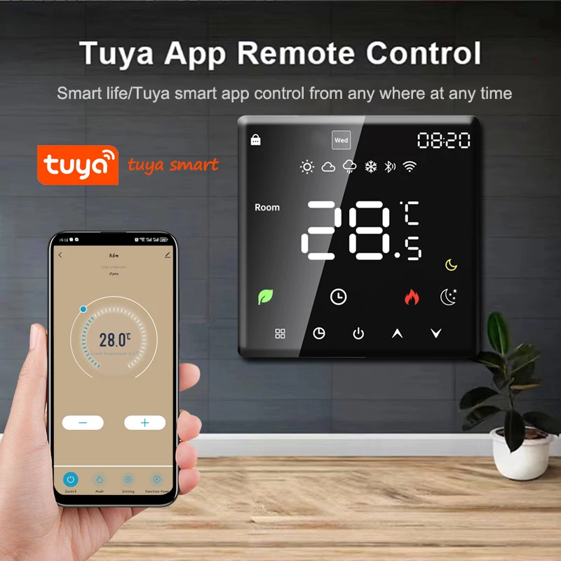 Tuya WiFi Smart Thermostat เครื่องทําความร้อนใต้พื้นไฟฟ้า TRV หม้อต้มแก๊สน้ําอุณหภูมิเสียงรีโมทคอนโทรลสําหรับ Google Home Alexa