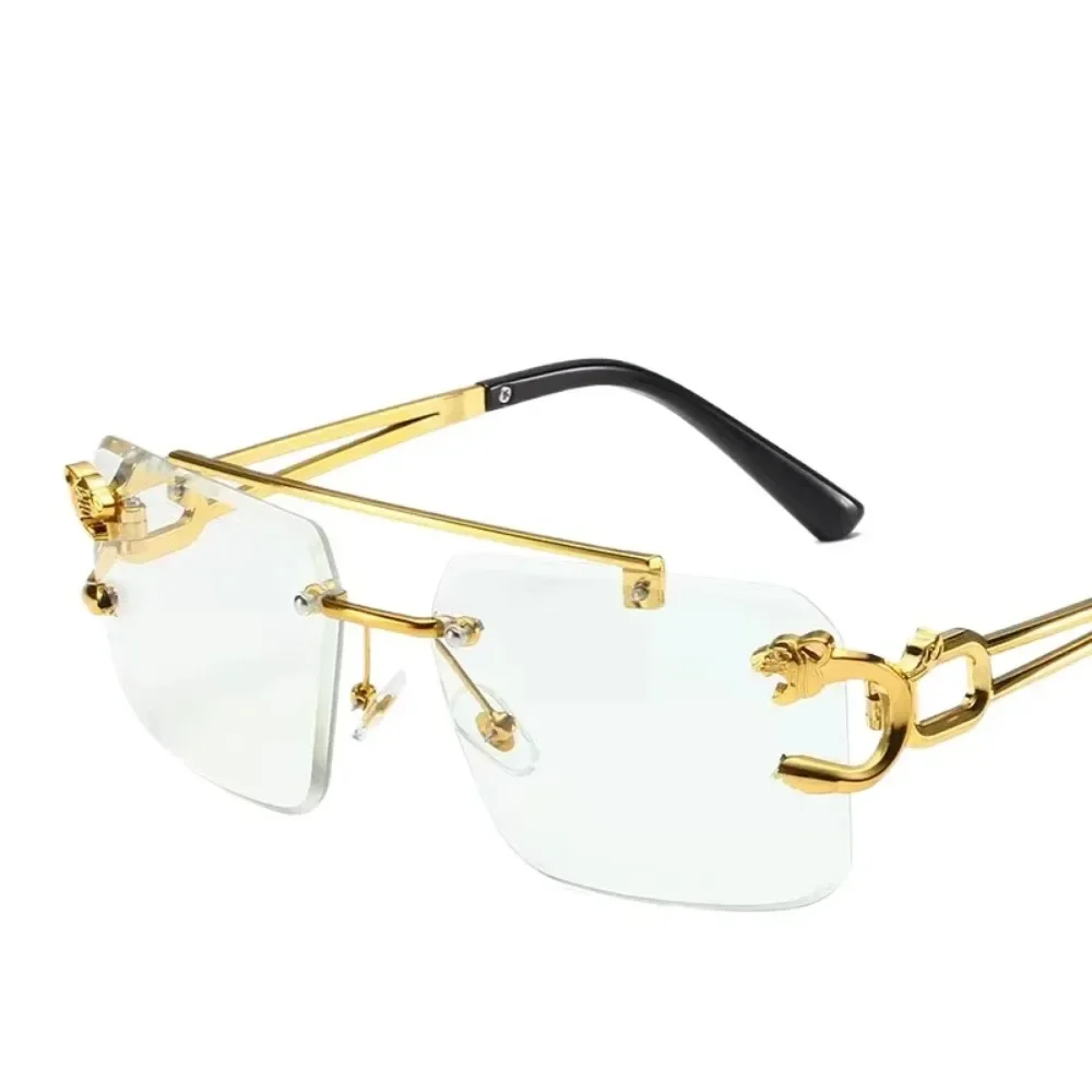 Rahmenlose quadratische Sonnenbrille, modische Sonnenbrille für Damen, europäische und amerikanische bunte Sonnenbrille
