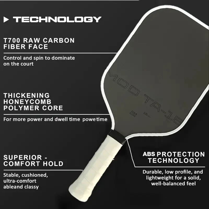 Mod Ta-15 Pro Player Edition Gen3 T700 Koolstofvezel Squashracket 16mm Honingraat Aangepaste draagbare hoge kwaliteit Usapa