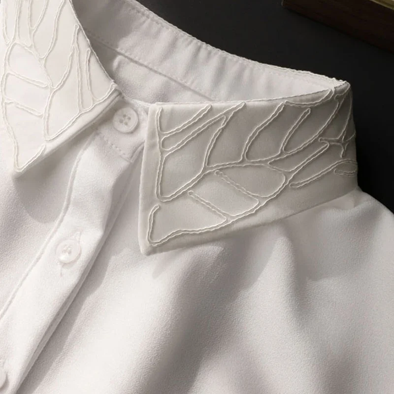Collar falso blanco para mujer, camisa desmontable, suéter falso, cuello de encaje, accesorio de ropa
