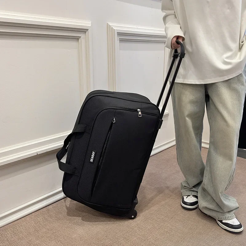 Rollgepäcktasche, große Kapazität, Reisetasche, Business-Kurztrip-Trolley, Koffer, Boarding-Gepäck, Trolley-Tasche mit Rollen
