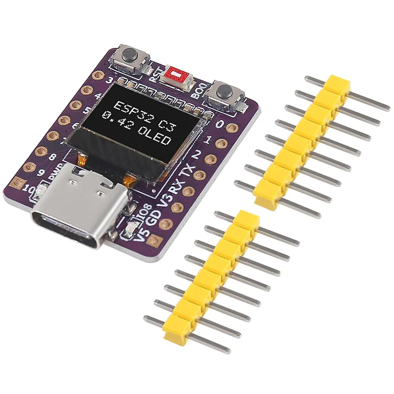 Aokin ESP32-C3 Development Board With 0.42 Inch OLED Module Ceramic Antenna Wifi Bluetooth ESP32 Supermini Development Board