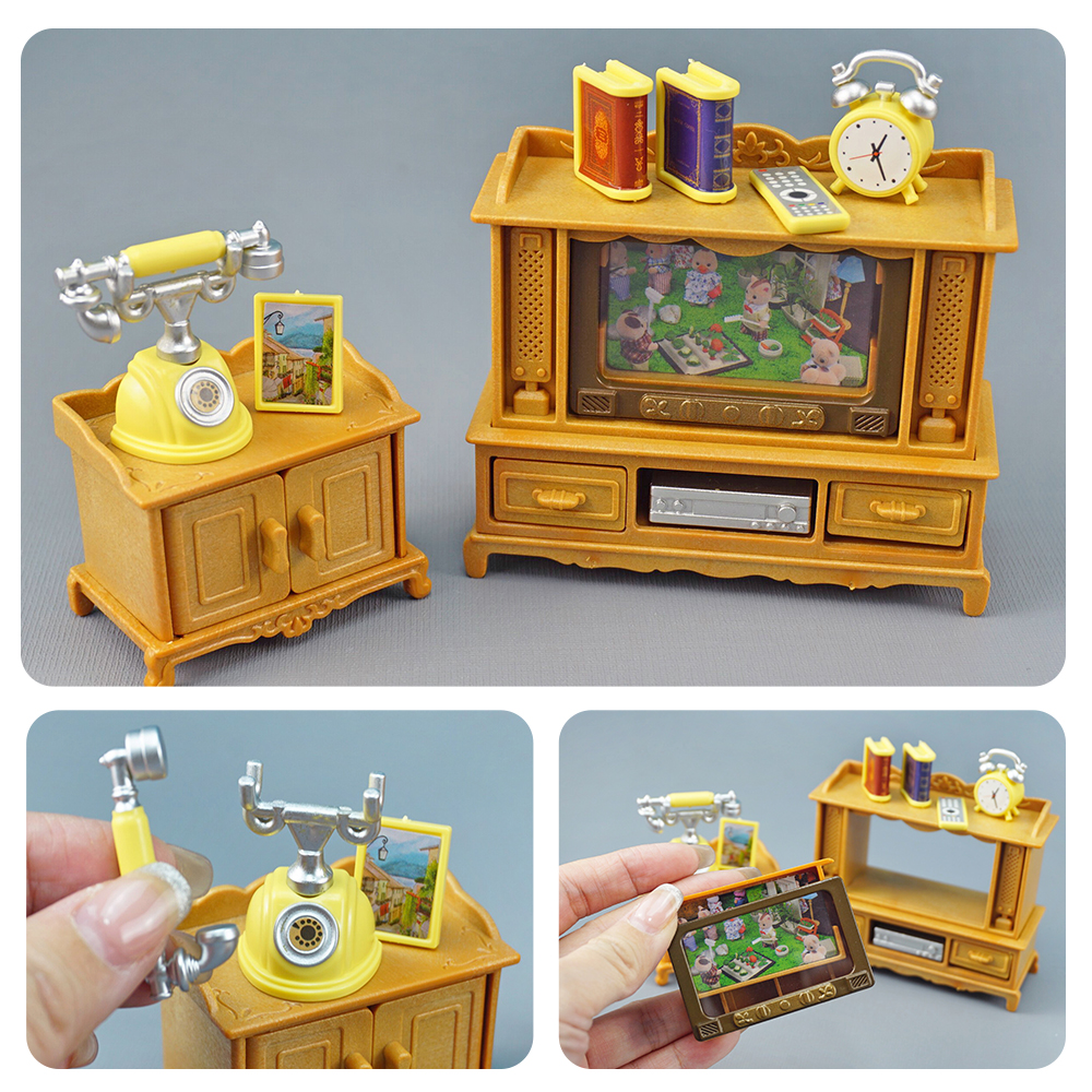 Muñeca familiar del bosque 1:12, accesorios de cocina para casa de muñecas, Mini modelo de Reno, muebles en miniatura de animales, juego de simulación para regalos de niñas