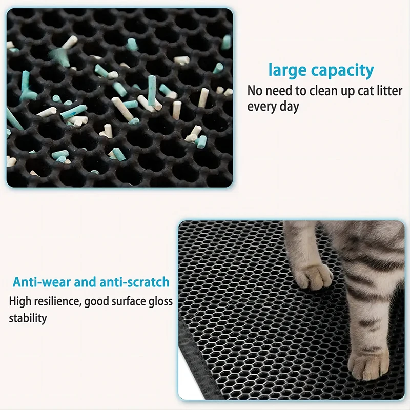 EVA Double Layer Cat Litter Pad กันน้ําลื่นทรายอ่างล้างหน้ากรองแมวสุนัขล้างทําความสะอาดได้ทําความสะอาดง่ายอุปกรณ์เสริมสําหรับสัตว์เลี้ยง