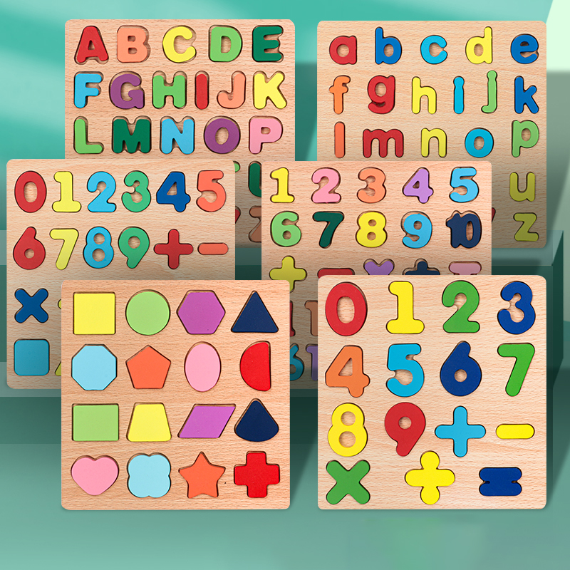 Crianças alfabéticas número aritmética formas geométricas quebra-cabeça de madeira montessori pré-escolar aprendizagem jogo educativo brinquedo para crianças