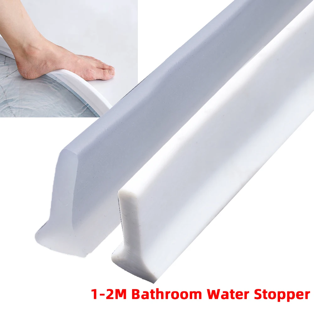 1-2m rolha de água do banheiro tira de retenção de silicone barragem de chuveiro de água barreira de inundação acessórios bloqueadores de separação seca e molhada