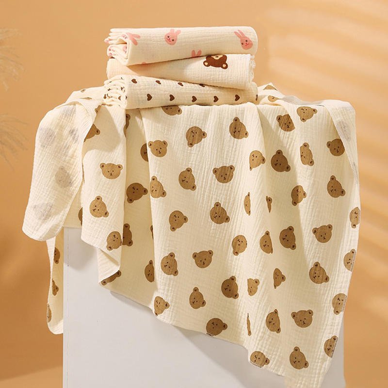 Baby Blanket Newborn Muslin Swaddle 2 Layer Cotton Guaze Blanket Baby Shower Bath Towel Toddler Sleep Cover Wrap Blanket