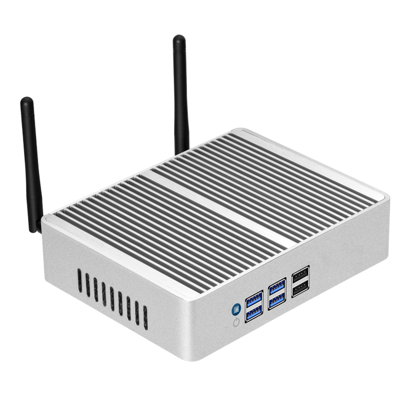 Helorpc Mini PC industrial sem ventilador com processador Inter i3 i5 i7 Suporte WIN10 Pfense com 1xHDMI 1xVGA 8xUSB 1xGigabit Computador