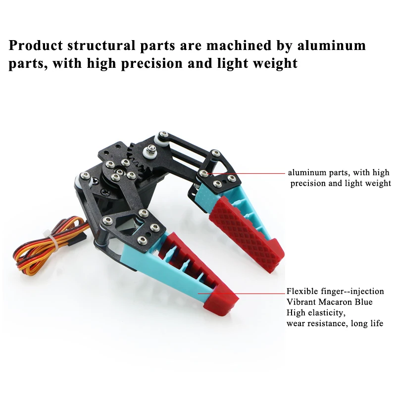 Bionic braço mecânico com garra de silicone, flexível, antiderrapante Gripper, controle PWN, Servo Programação, Robot Kit, mais novo
